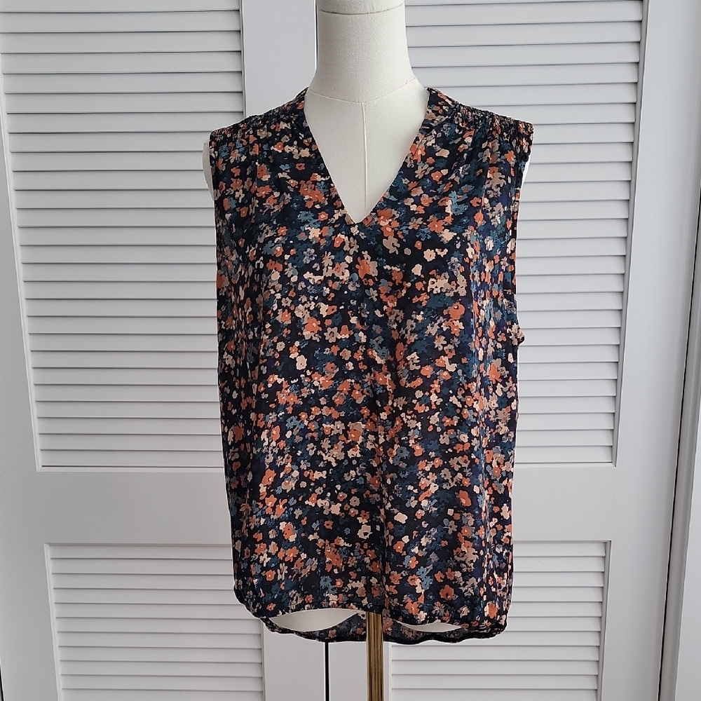 Nine Britton Black and Pink Wrap Sleeveless Top